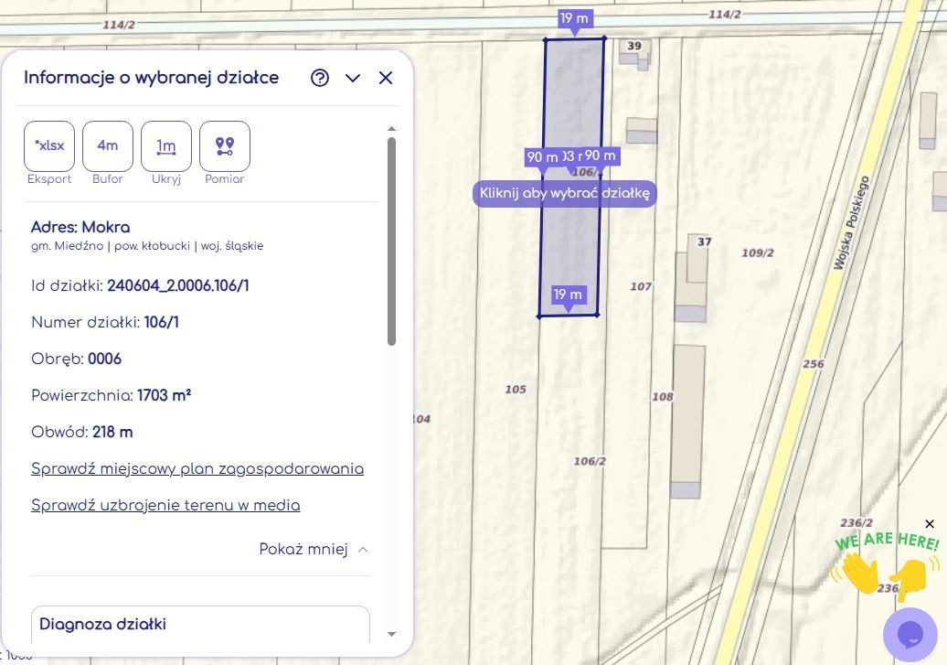 Działka rolno-budowlana Mokra