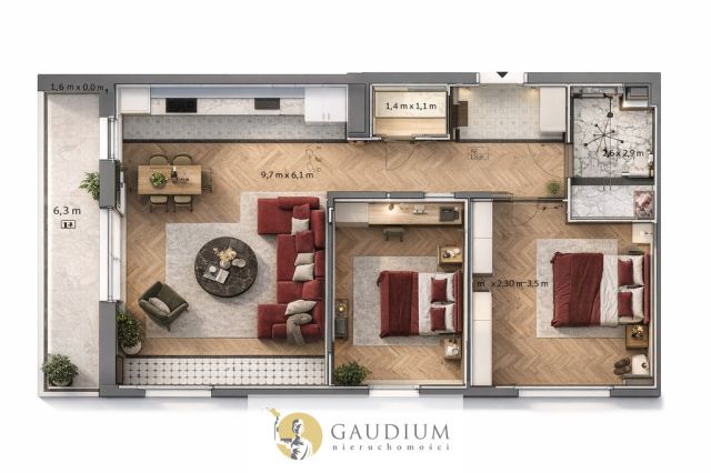 Mieszkanie 3-pokojowe Gdańsk Letnica, ul. Aleksandra Rożankowskiego. Zdjęcie 9