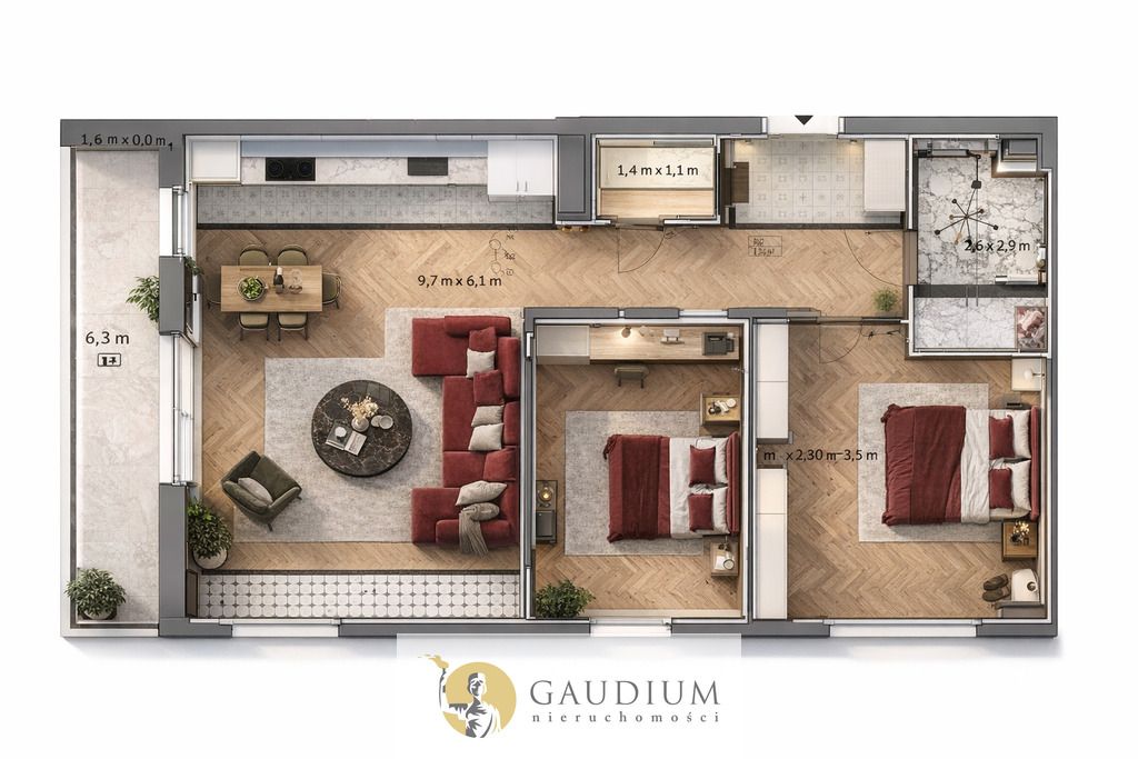 Mieszkanie 3-pokojowe Gdańsk Letnica, ul. Aleksandra Rożankowskiego. Zdjęcie 9