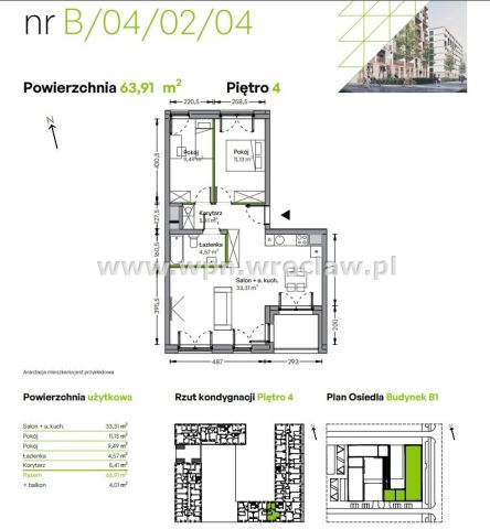 Mieszkanie 3-pokojowe Wrocław Fabryczna. Zdjęcie 2