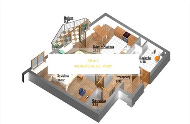 Mieszkanie 2-pokojowe Warszawa Mokotów, ul. Pory. Zdjęcie 9