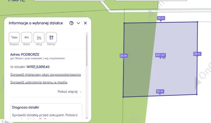 Działka budowlana Podborze