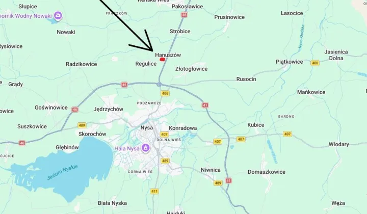 Działka inwestycyjna Hanuszów