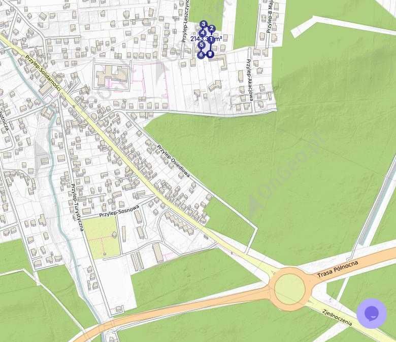 Działka budowlana Zielona Góra Przylep, ul. Przylep-8 Maja. Zdjęcie 3