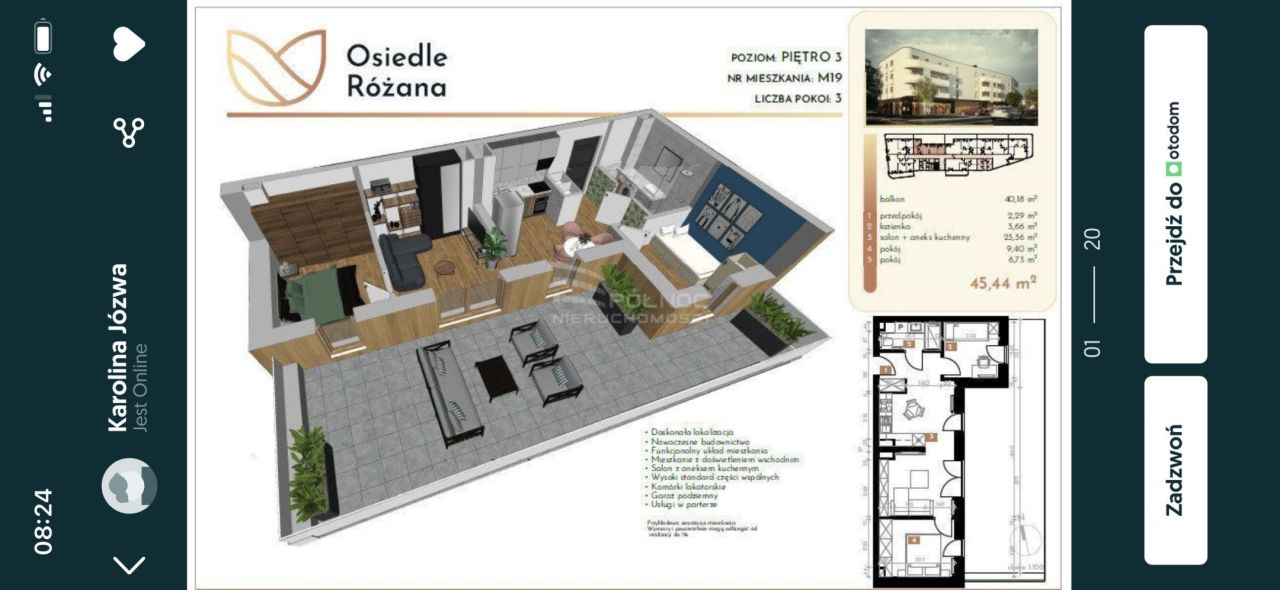 Mieszkanie 3-pokojowe Hrubieszów Śródmieście, RÓŻANA 