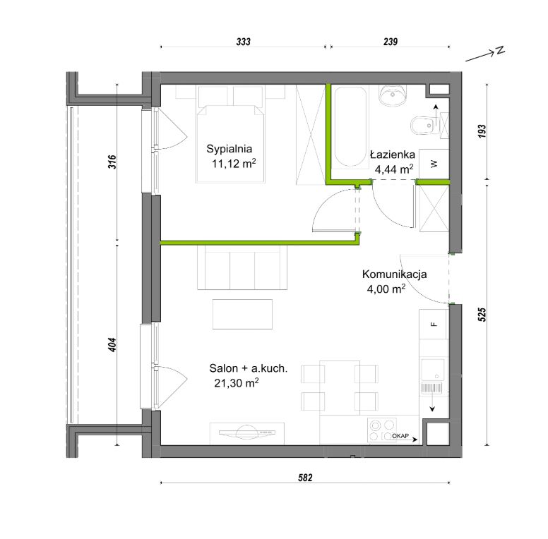Mieszkanie 2-pokojowe Wrocław Ołtaszyn, ul. Orawska. Zdjęcie 8