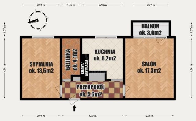 Mieszkanie 2-pokojowe Wrocław, pl. Powstańców Śląskich. Zdjęcie 16