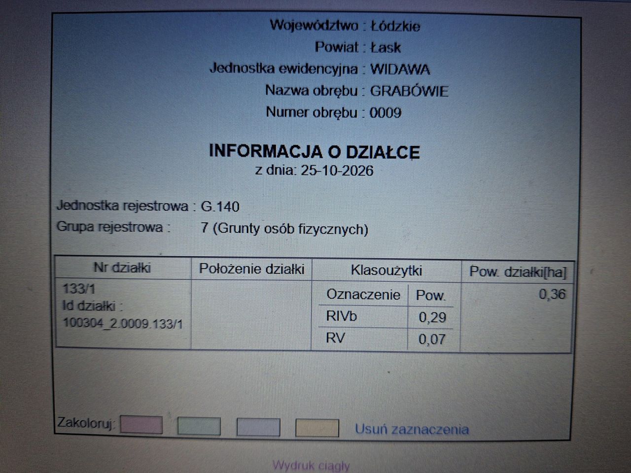 Działka rolna Grabówie Grabowie-Kolonia. Zdjęcie 2