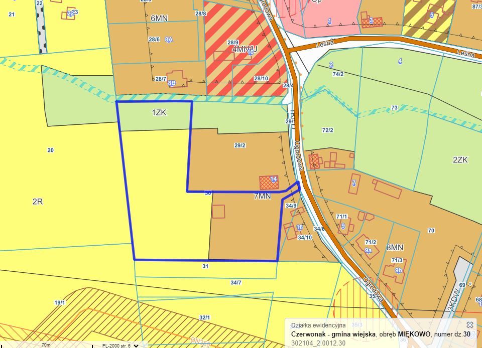 Działka rolno-budowlana Miękowo, ul. Ogrodowa. Zdjęcie 2