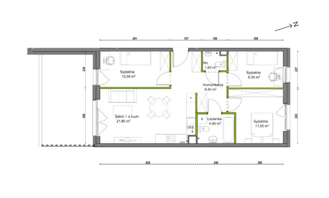 Mieszkanie 4-pokojowe Wrocław Ołtaszyn, ul. Orawska. Zdjęcie 8