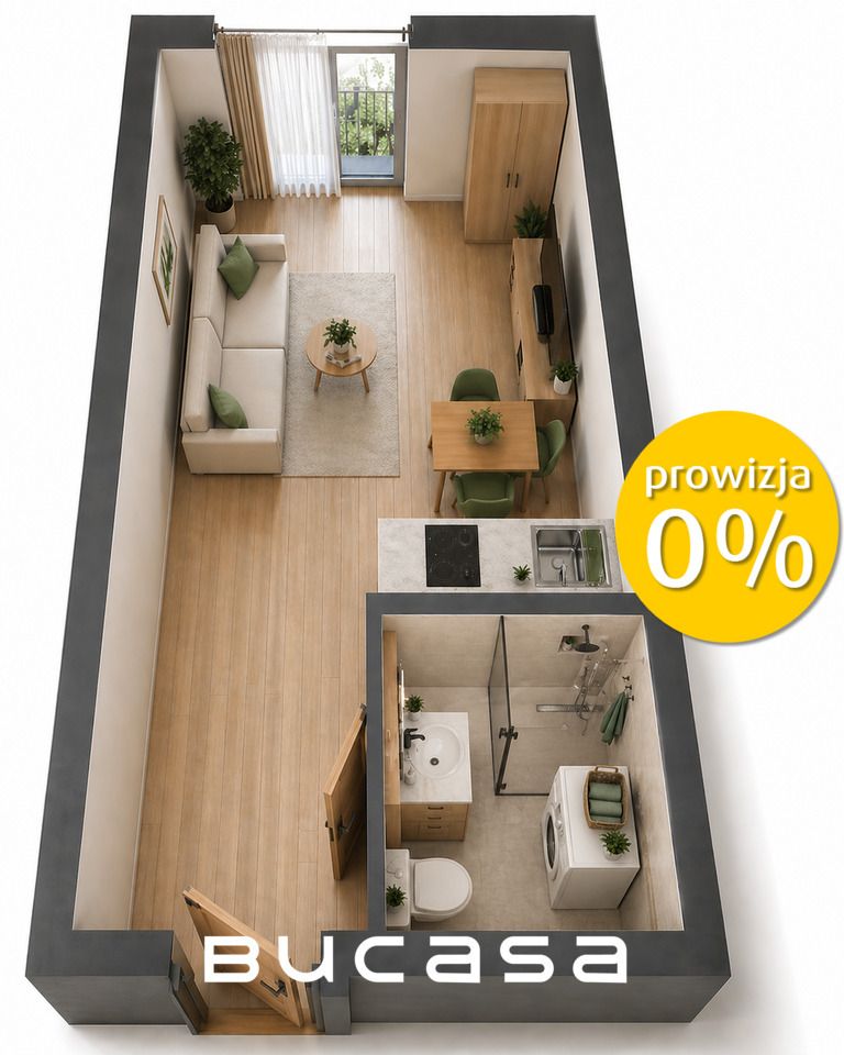 Mieszkanie 1-pokojowe Kraków Grzegórzki. Zdjęcie 7