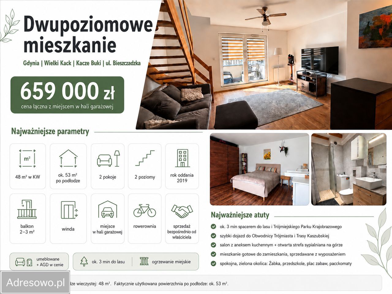 Mieszkanie 2-pokojowe Gdynia Wielki Kack, ul. Bieszczadzka. Zdjęcie 2