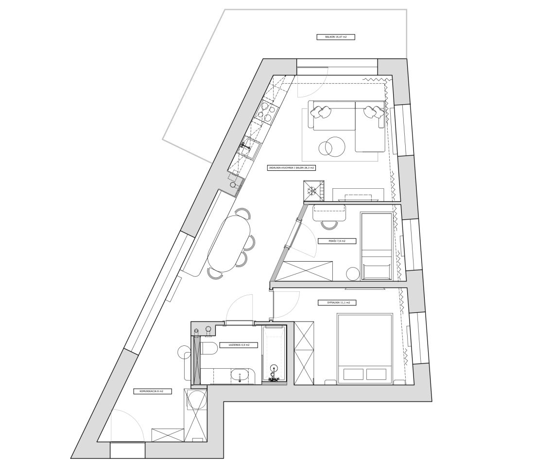 Mieszkanie 3-pokojowe Kraków Prądnik Biały, ul. Eljasza Walerego Radzikowskiego. Zdjęcie 18