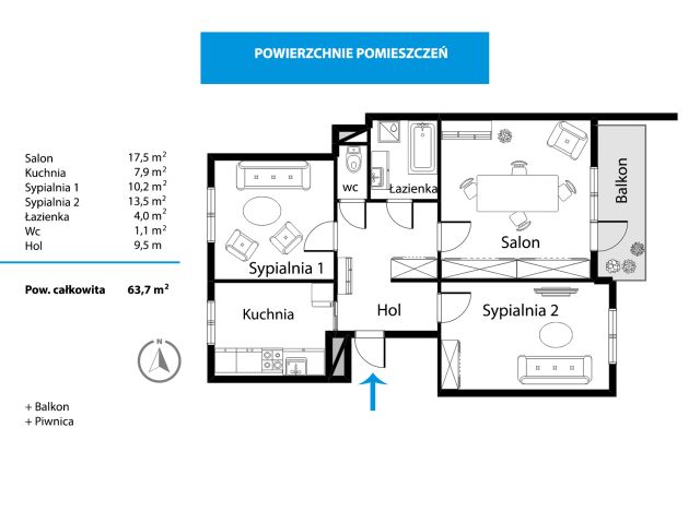 Mieszkanie 3-pokojowe Kraków Czyżyny, ul. Narciarska. Zdjęcie 12