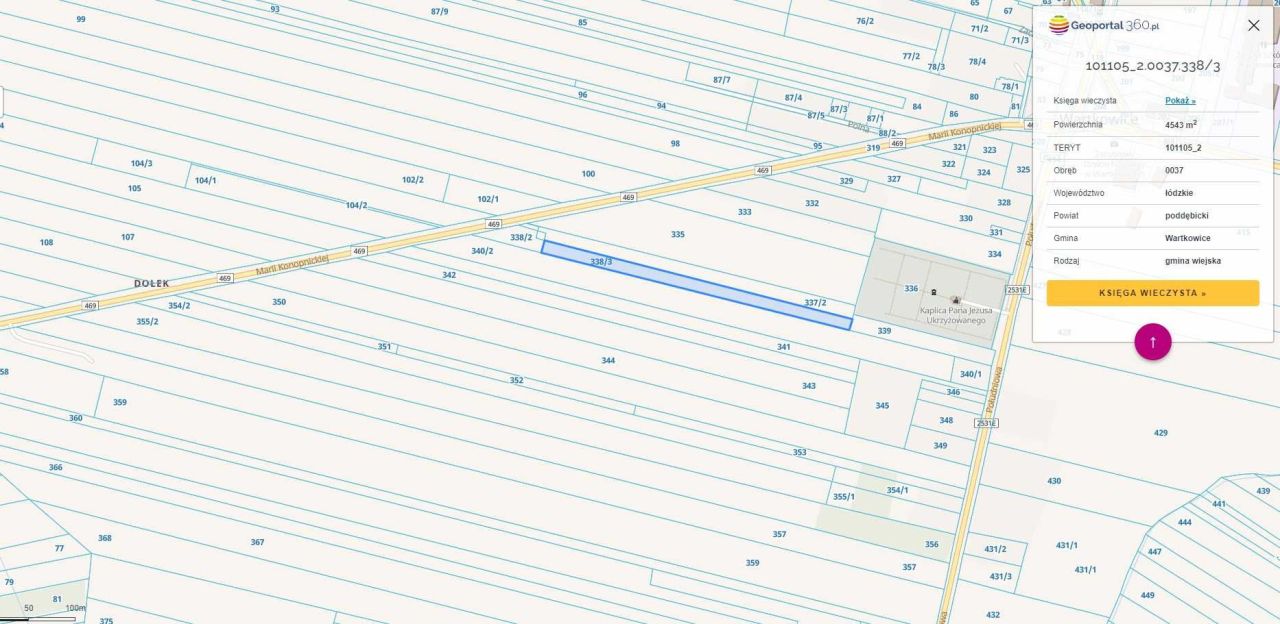 Działka rolna Wartkowice, ul. Marii Konopnickiej. Zdjęcie 4