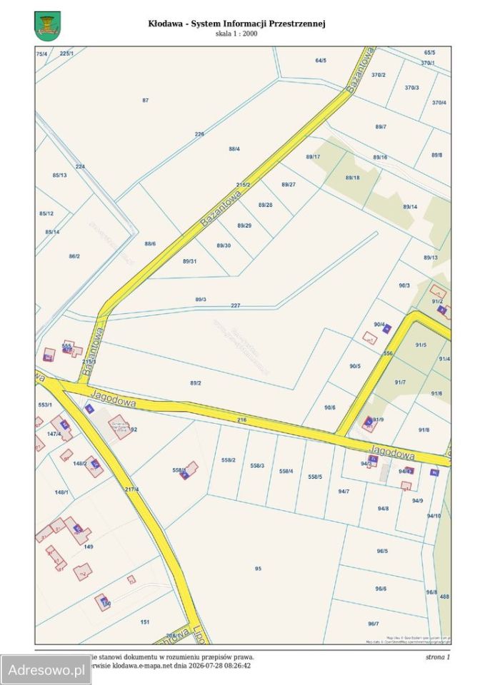 Działka budowlana Łośno, ul. Bażantowa. Zdjęcie 2