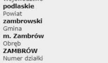 Działka budowlana Zambrów