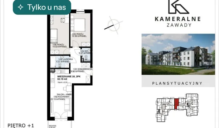 Mieszkanie 3-pokojowe Białystok Zawady, ul. św. Krzysztofa