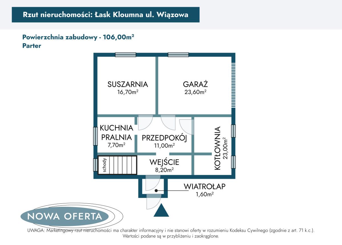 dom wolnostojący, 4 pokoje Łask Kolumna, ul. Wiązowa. Zdjęcie 42