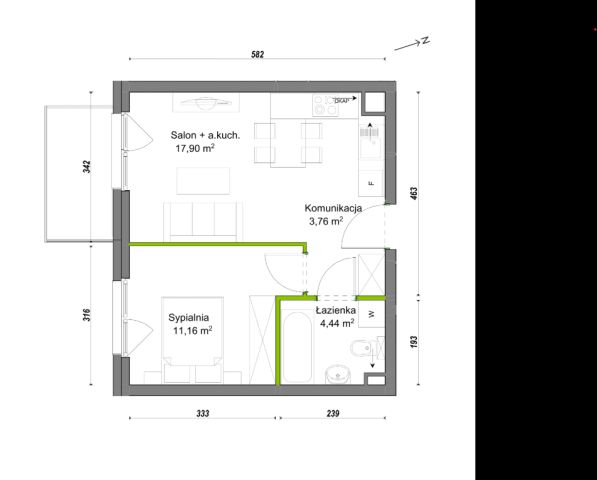 Mieszkanie 2-pokojowe Wrocław Ołtaszyn, ul. Orawska. Zdjęcie 8