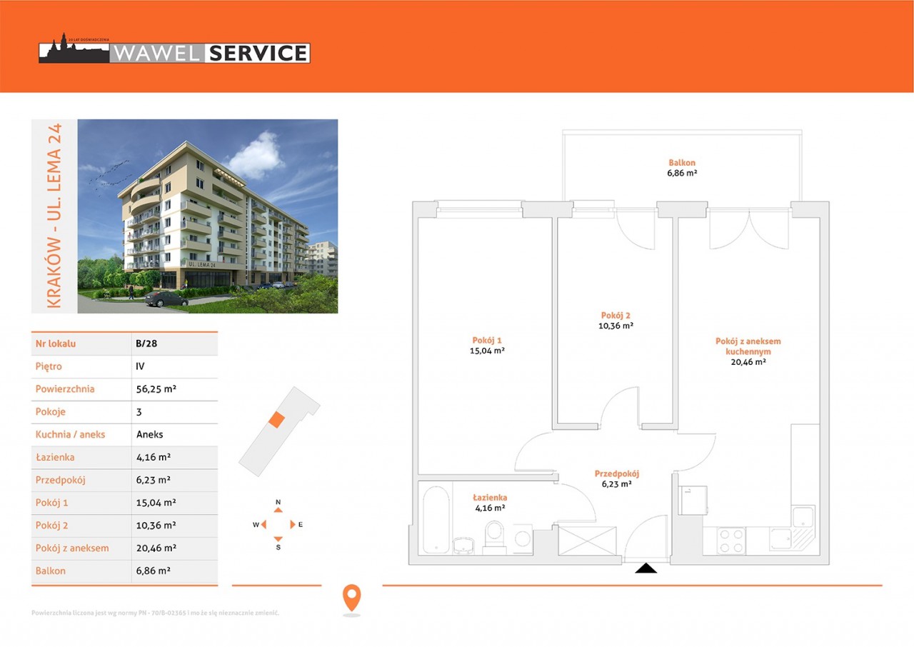 Mieszkanie 3-pokojowe Kraków, ul. Stanisława Lema. Zdjęcie 4
