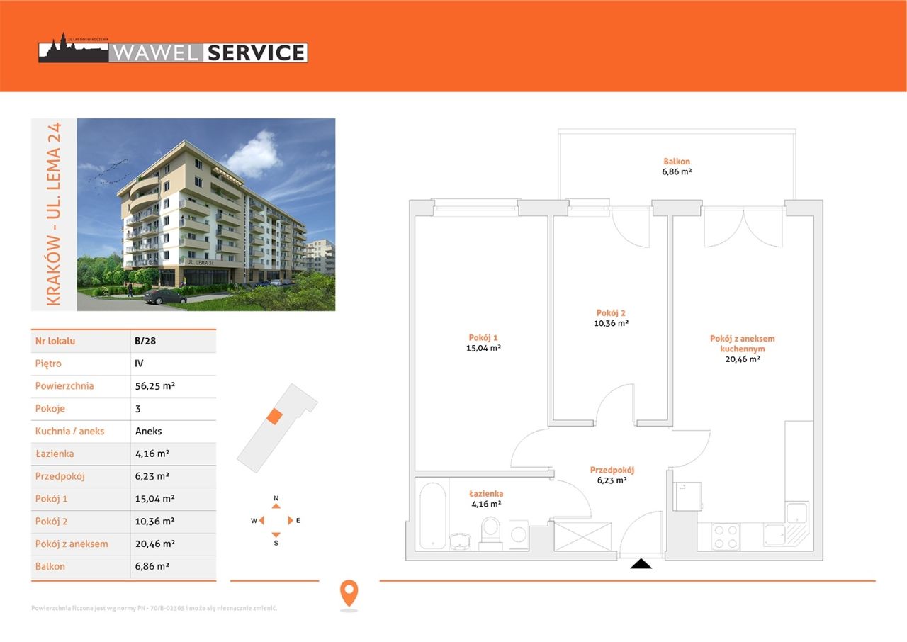 Mieszkanie 3-pokojowe Kraków, ul. Stanisława Lema. Zdjęcie 4