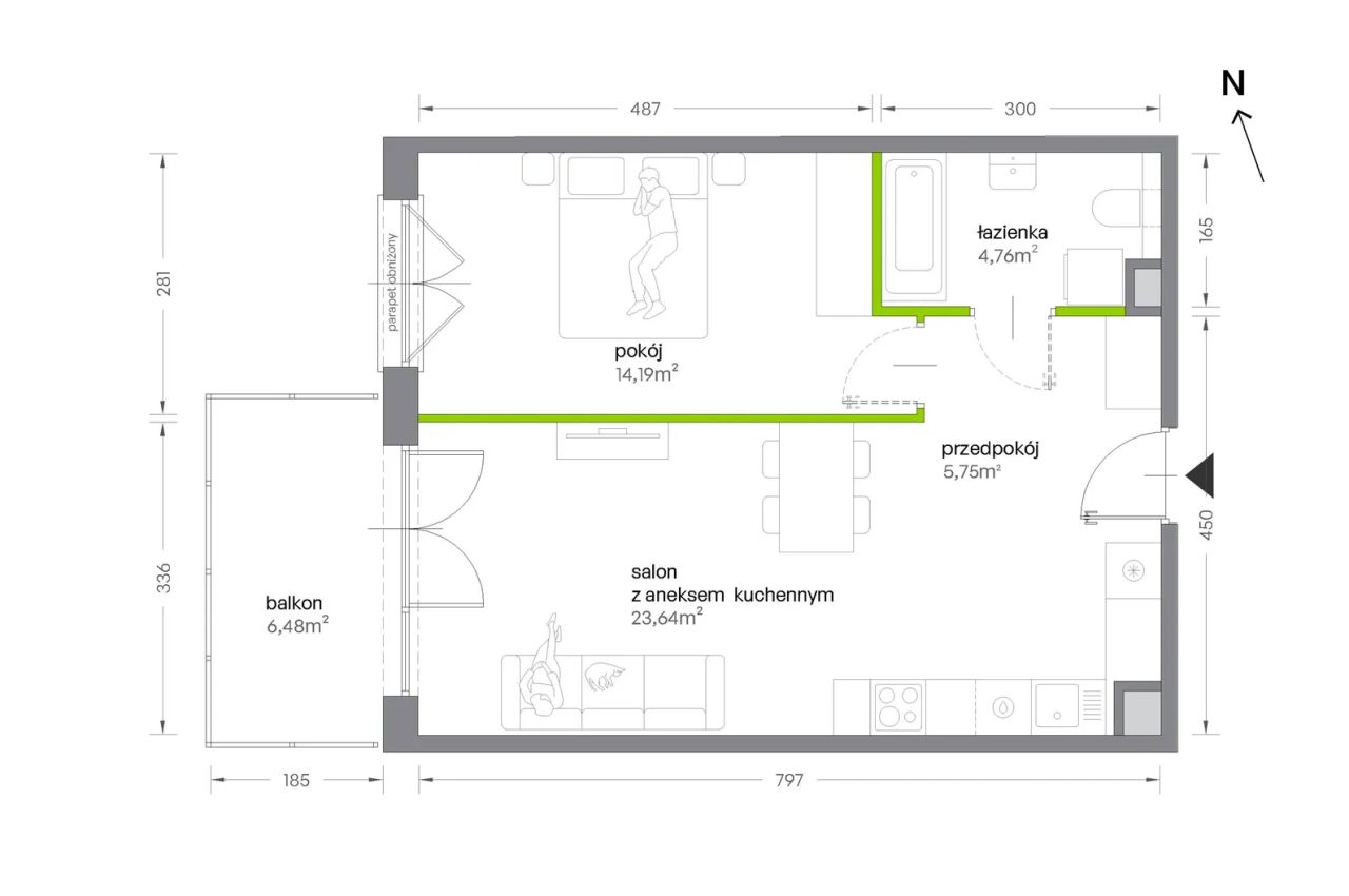 Mieszkanie 2-pokojowe Kraków Krowodrza, ul. Żabiniec. Zdjęcie 7
