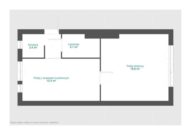 Mieszkanie 2-pokojowe Poznań Zawady, ul. Stanisława Małachowskiego. Zdjęcie 11