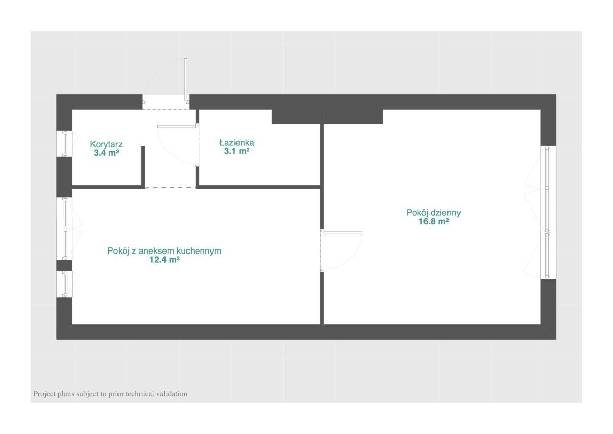 Mieszkanie 2-pokojowe Poznań Zawady, ul. Stanisława Małachowskiego. Zdjęcie 11