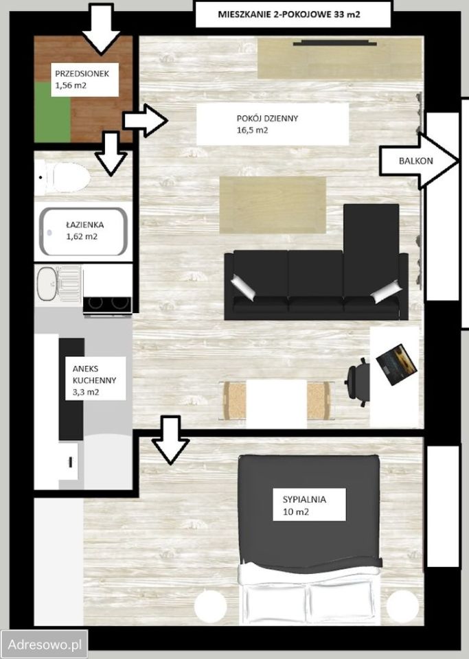 Mieszkanie 2-pokojowe Poznań Jeżyce, ul. Augustyna Szamarzewskiego