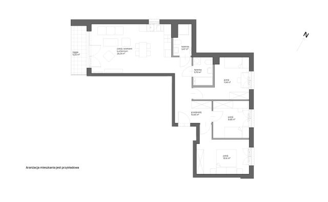 Mieszkanie 4-pokojowe Kraków Bieżanów, ul. Henryka i Karola Czeczów. Zdjęcie 7