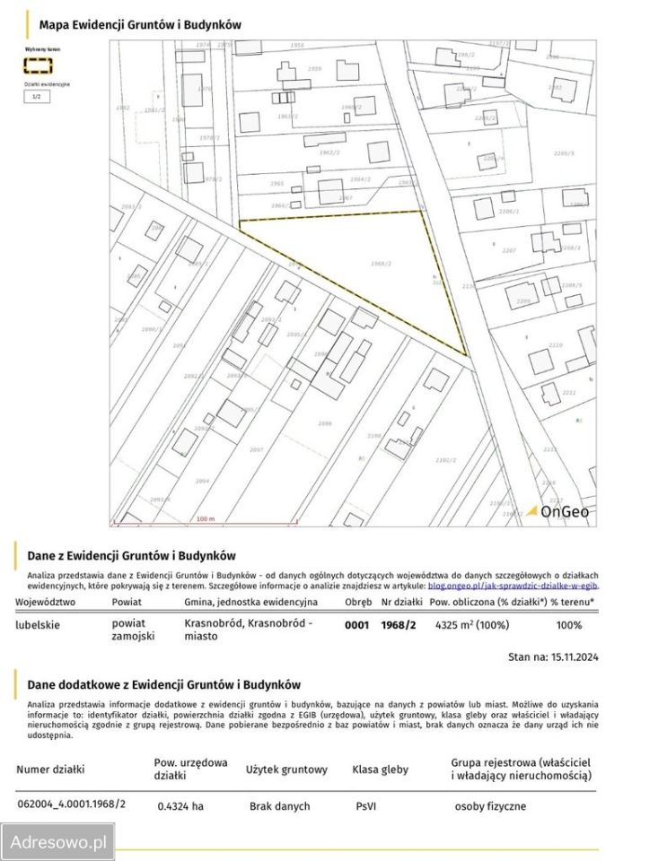 Działka inwestycyjna Krasnobród, ul. Lelewela. Zdjęcie 3