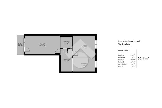 Mieszkanie 2-pokojowe Kraków Kurdwanów, ul. Marii i Bolesława Wysłouchów. Zdjęcie 13