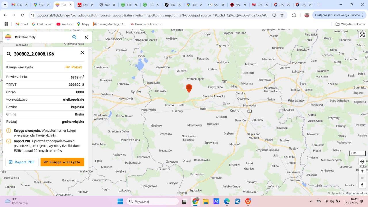 Działka budowlana Bralin. Zdjęcie 2