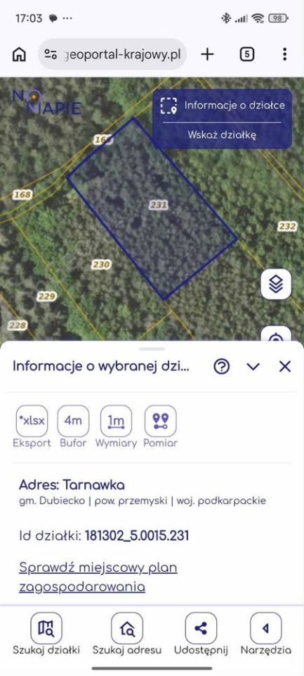 Działka budowlana Tarnawka. Zdjęcie 5
