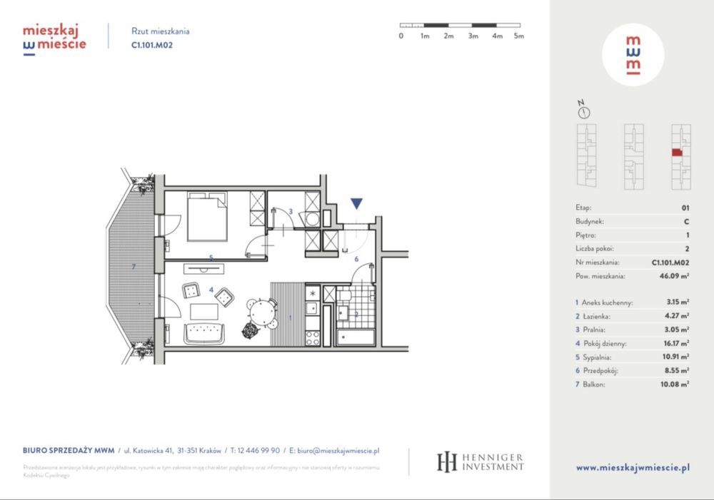 Mieszkanie 2-pokojowe Kraków Bronowice Małe, ul. Naukowców. Zdjęcie 8