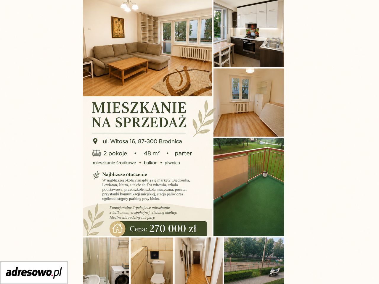 Mieszkanie 2-pokojowe Brodnica, ul. Wincentego Witosa. Zdjęcie 1