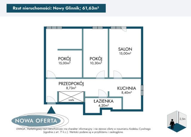 Mieszkanie 3-pokojowe Nowy Glinnik. Zdjęcie 16