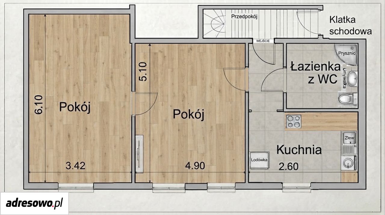 Mieszkanie 2-pokojowe Toruń Bydgoskie Przedmieście, ul. Adama Mickiewicza. Zdjęcie 15