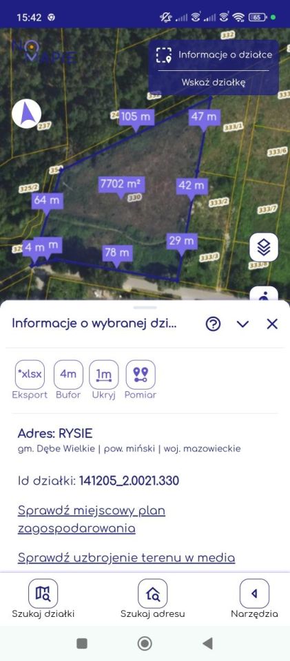 Działka rolna Rysie