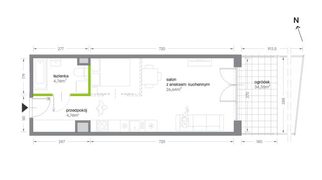 Mieszkanie 1-pokojowe Kraków Krowodrza, ul. Żabiniec. Zdjęcie 7
