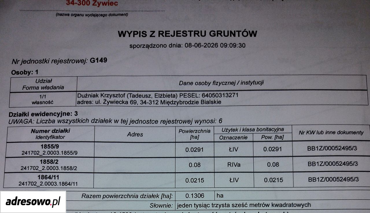 Działka budowlana Międzybrodzie Bialskie, ul. Żywiecka. Zdjęcie 4