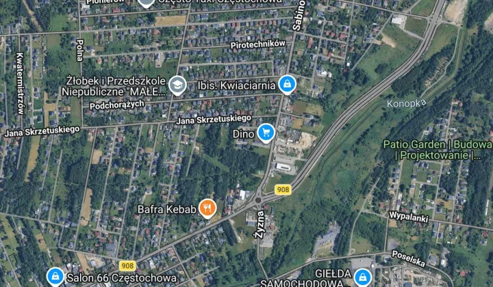 Działka budowlana Częstochowa Stradom, ul. Rezerwistów