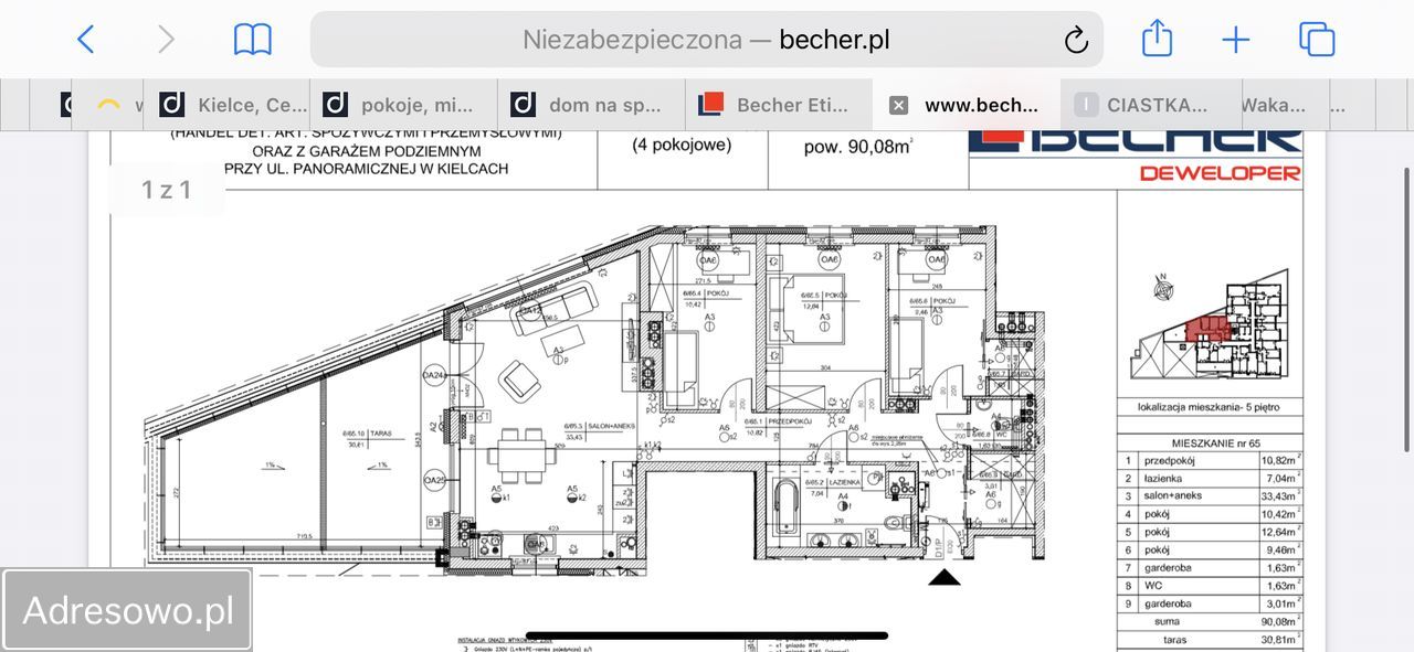 Mieszkanie 4-pokojowe Kielce Centrum. Zdjęcie 17