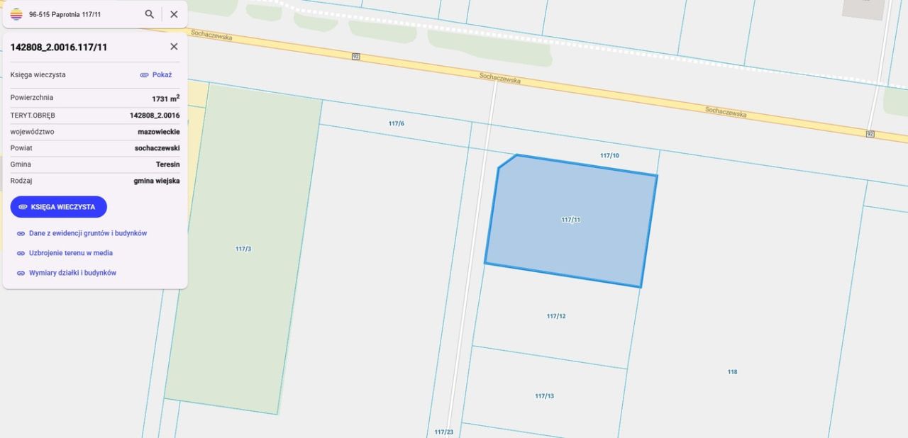 Działka inwestycyjna Paprotnia, ul. Sochaczewska. Zdjęcie 3