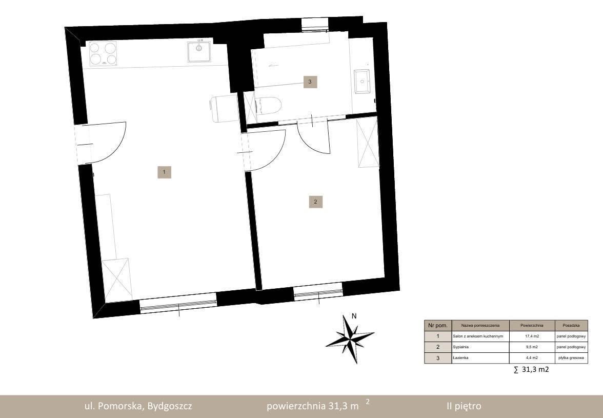 Mieszkanie 2-pokojowe Bydgoszcz Śródmieście, ul. Pomorska. Zdjęcie 6