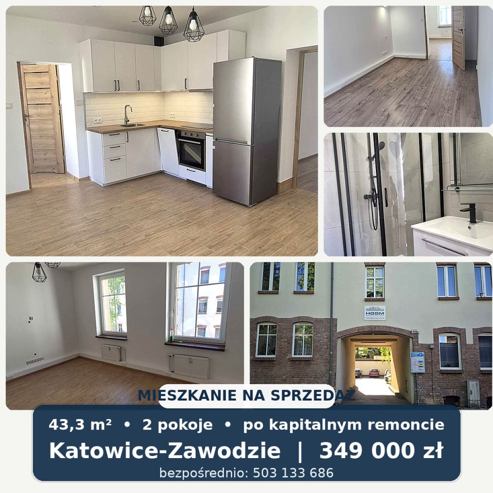 Mieszkanie 2-pokojowe Katowice Zawodzie, ul. Piotra Niedurnego. Zdjęcie 1