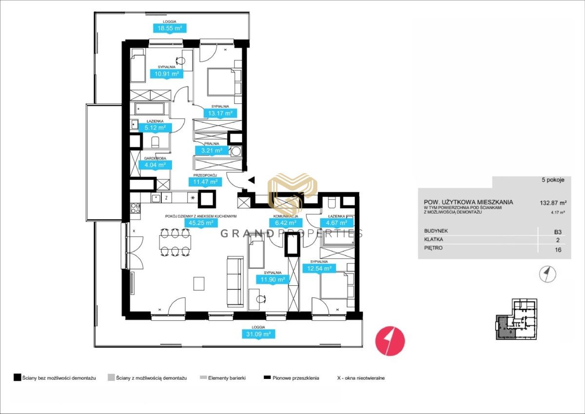 Mieszkanie 5-pokojowe Warszawa Wola, ul. Juliana Konstantego Ordona. Zdjęcie 5