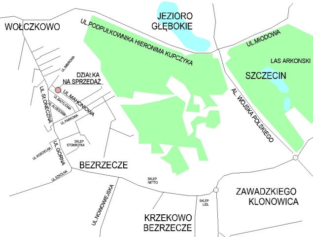 Działka budowlana Bezrzecze, ul. Mahoniowa. Zdjęcie 1