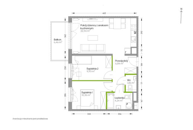 Mieszkanie 3-pokojowe Kraków Czyżyny, ul. Romana Ciesielskiego. Zdjęcie 14